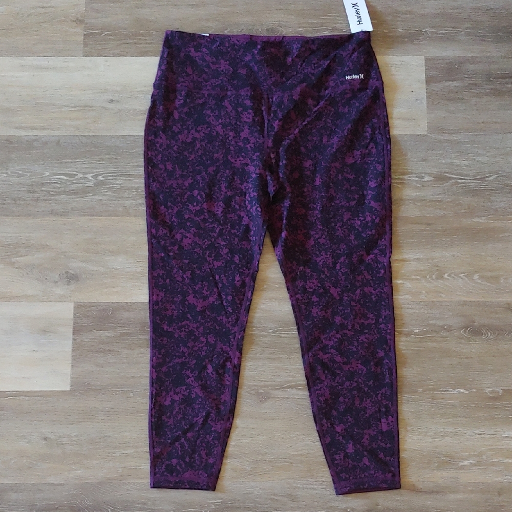 NWT Hurley Women's Purple Reversible Leggings Size XL - Picture 1 of 11